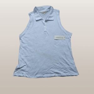 NWT 78 & Sunny San Diego Sleeveless Polo Top White Size L 10–12
